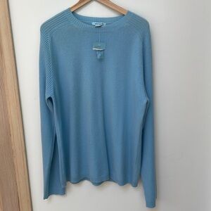 cashmere sweater men’s XL crew neck blue